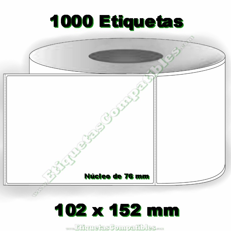 Rollo de Etiquetas 102 x 152 mm Ø 76 mm