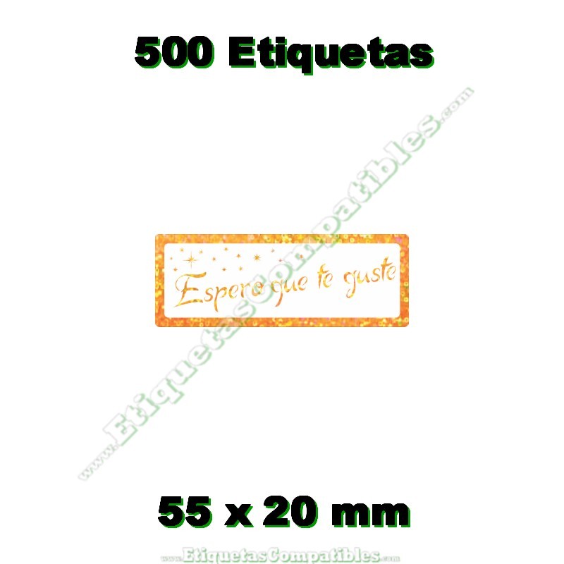 Rollo 500 Etiquetas "Espero que te guste" Oro Ho S