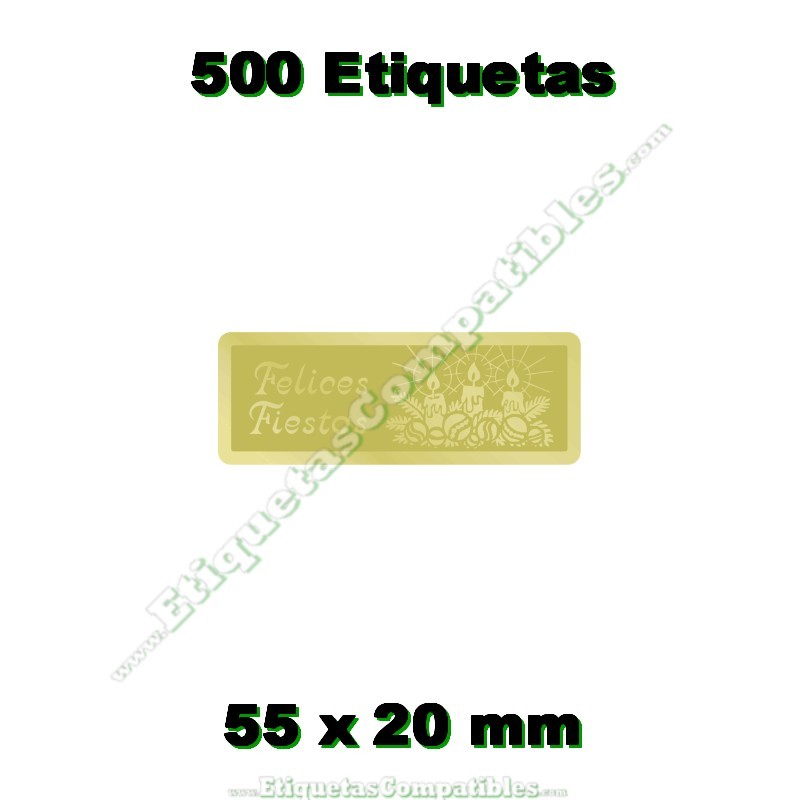 Rollo 500 Etiquetas "Felices Fiestas" Velas S