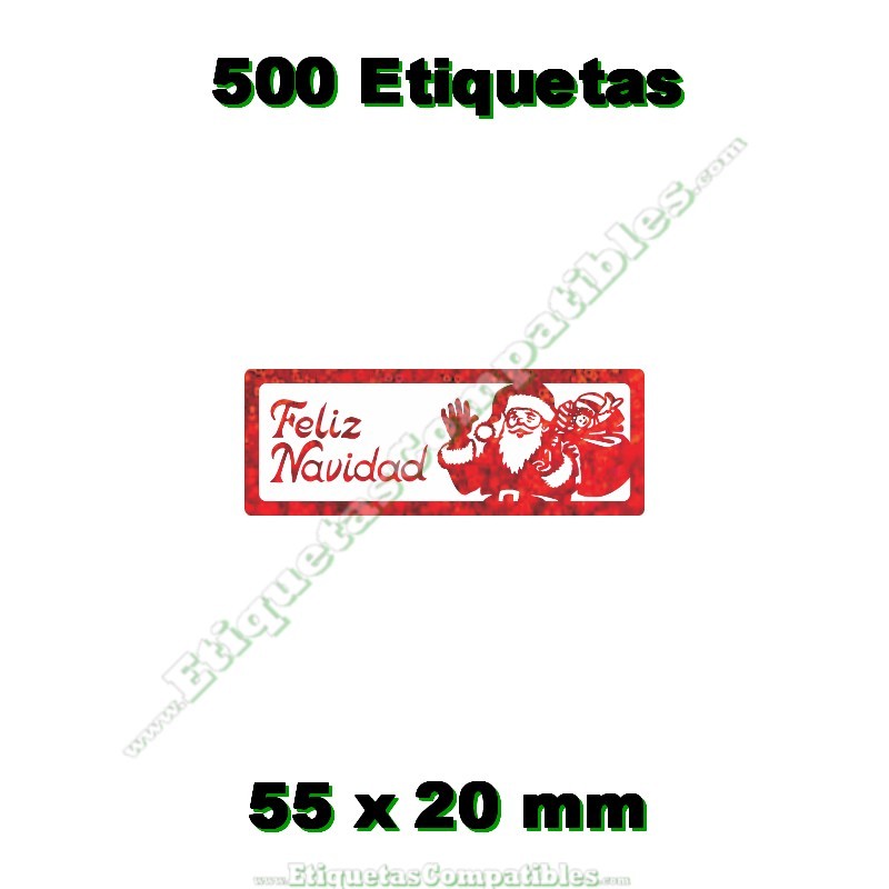 Rollo 500 Etiquetas "Feliz Navidad" Rojo Ho S