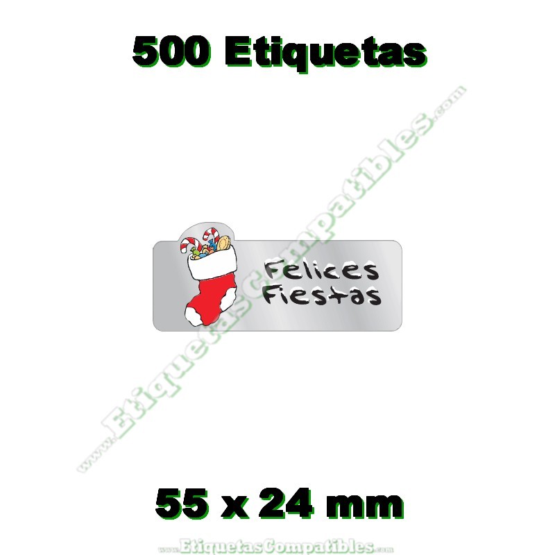 Rollo 500 Etiquetas "Felices Fiestas" Bota