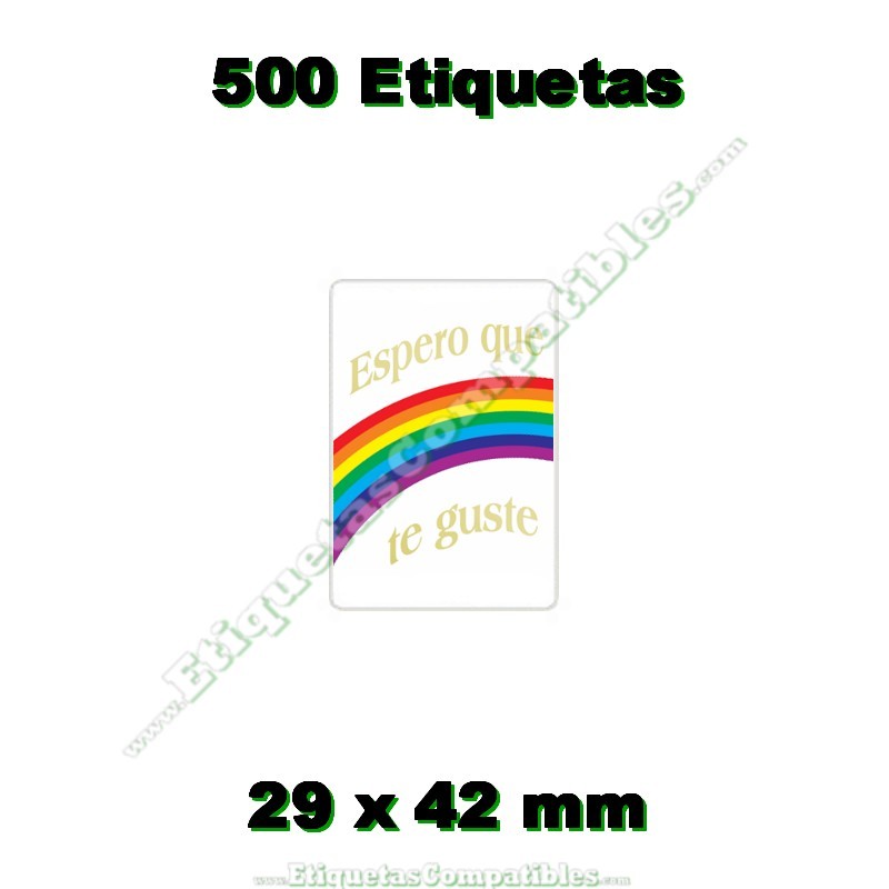 Rollo 500 Etiquetas "Espero que te guste" Arcoíris