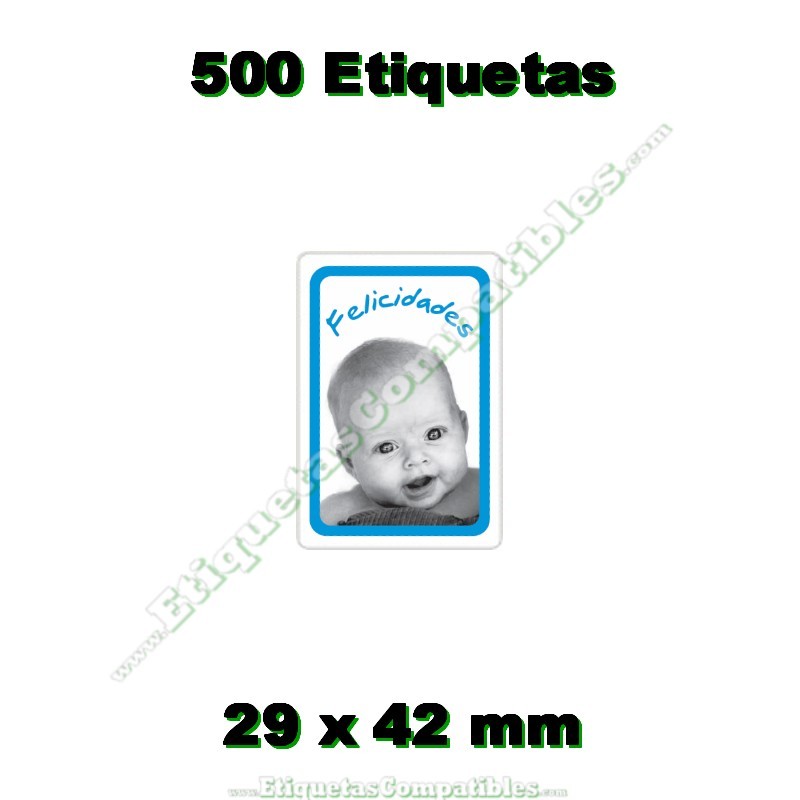 Rollo 500 Etiquetas "Felicidades" Niño