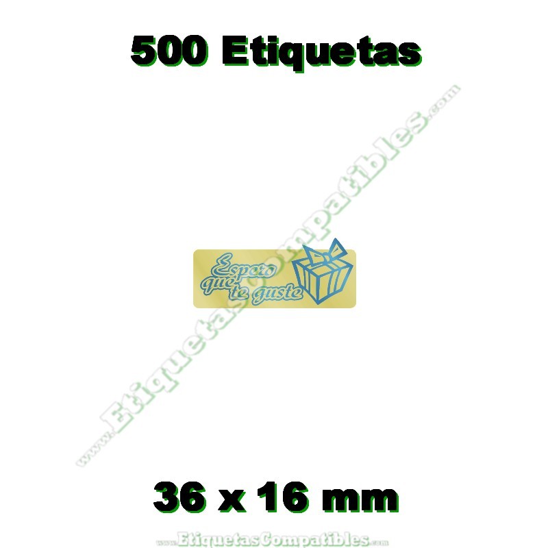 Rollo 500 Etiquetas "Espero que te guste" Paquete Azul