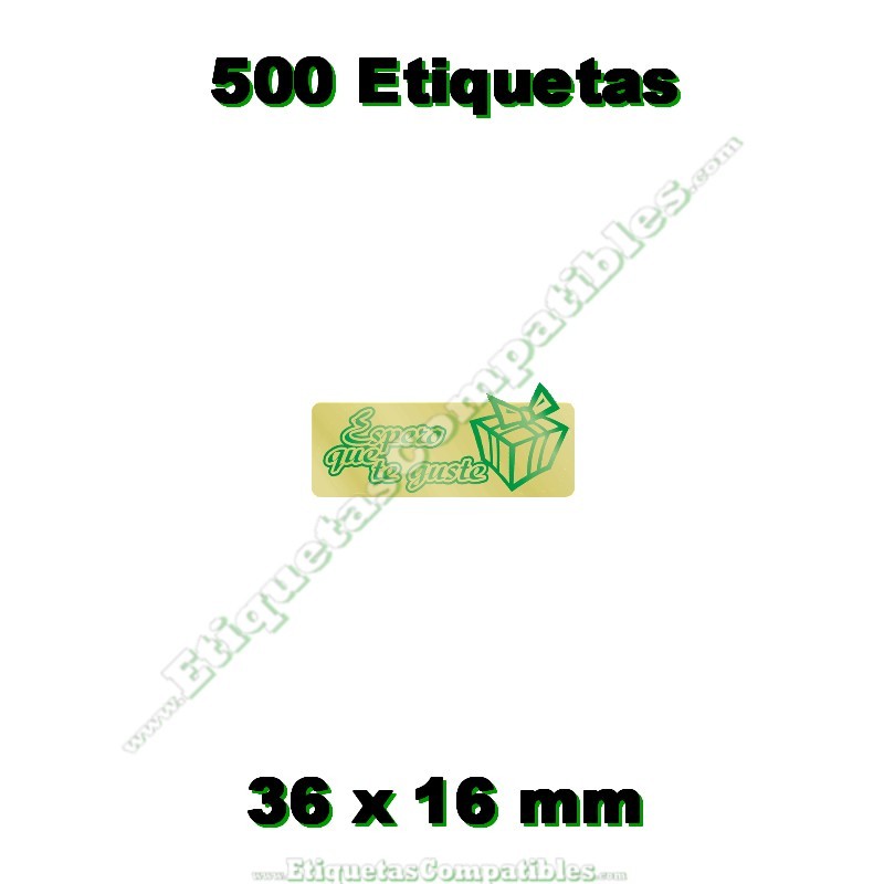 Rollo 500 Etiquetas "Espero que te guste" Paquete Verde